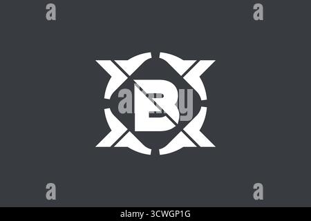 Design vettoriale del modello del logo lettera b astratto Illustrazione Vettoriale