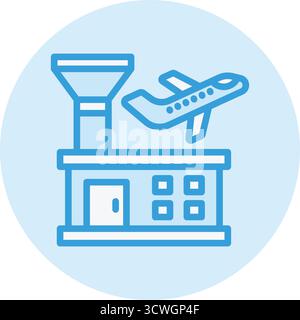 Illustrazione della progettazione dell'icona del vettore aeroportuale Illustrazione Vettoriale