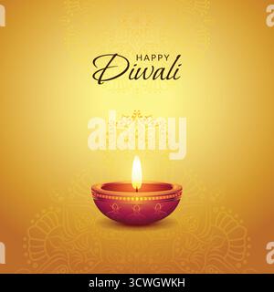 Happy diwali religioso tradizionale festival di sfondo Illustrazione Vettoriale