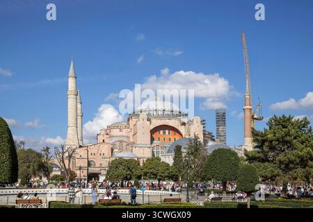 la grande moschea di santa sofia e l'ex chiesa di istanbul, turchia Foto Stock