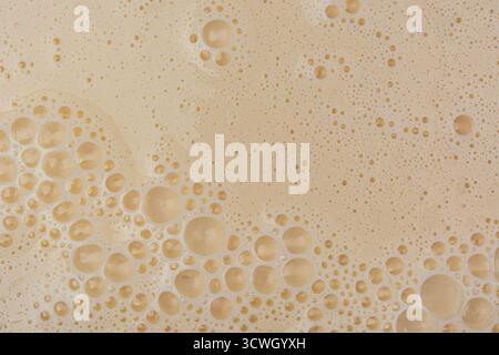 Consistenza dell'impasto per pancake preparato in primo piano. Concetto di cibo fatto in casa. Foto Stock