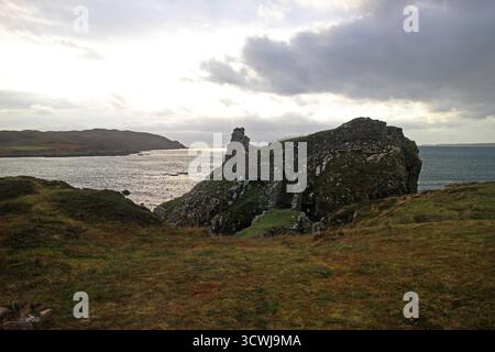 Castello di Dunscaith, Isola di Skye Foto Stock