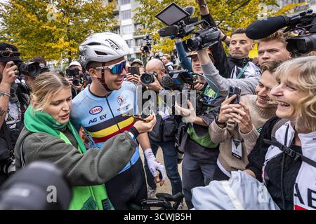 Limburgo, Paesi Bassi. 12 ottobre 2025. MAASTRICHT – Florian Vermeersch vince il World Clay Court Championship. Questa è la prima volta che il campionato si svolge nei Paesi Bassi. ANP MARCEL VAN HOORN credito: ANP/Alamy Live News Foto Stock