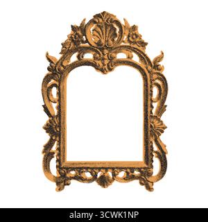 Elegante cornice barocca decorata in stile vintage con incisione a mezzitoni Illustrazione Vettoriale