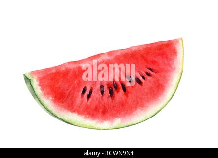 Illustrazione ad acquerello di frutti di anguria isolati su sfondo bianco Foto Stock