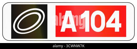 Pannello segnaletica stradale aggiuntivo utilizzato in Francia - numero della circonvallazione. Foto Stock