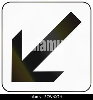 Pannello di segnalazione stradale aggiuntivo utilizzato in Francia - a sinistra. Foto Stock