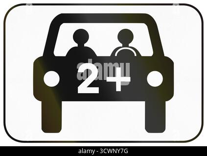 Pannello di segnalazione stradale aggiuntivo utilizzato in Francia - Carpooling. Foto Stock