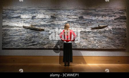 Londra, Regno Unito. 13 ottobre 2025. 'Urim and Tumim' di Anselm Kiefer (stimate £ 450.000 - £ 650.000) in anteprima della vendita Bonhams 20th & 21st Century Art. I lotti saranno messi all’asta presso le gallerie di Bonhams New Bond Street il 16 e 17 ottobre. Crediti: Stephen Chung / Alamy Live News Foto Stock