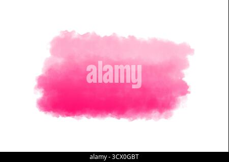 Striscia di etichette con pennello rosa viola. Colorazione vettoriale isolata disegnata a mano con acquerello rosa su sfondo bianco. Vernice a pennello bagnato aquarelle Ill Foto Stock