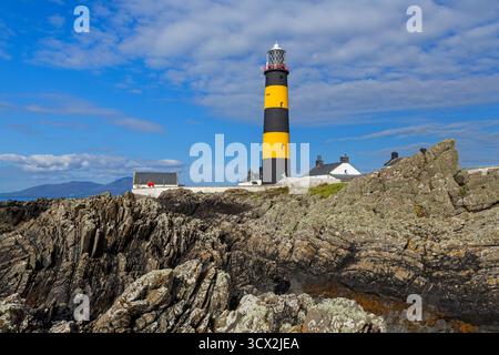 St. John's Point Lighthouse, Killough, County Down, Irlanda del Nord, Regno Unito Foto Stock