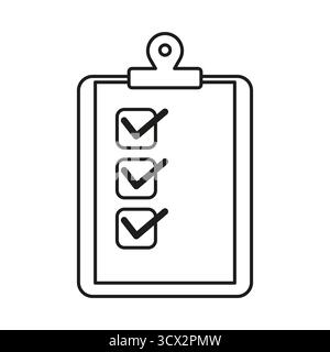 Icona degli appunti della lista di controllo. Simbolo di gestione delle attività. Pianificazione aziendale Vector. Illustrazione dell'elenco completata. EPS 10. Illustrazione Vettoriale