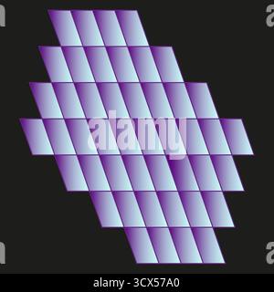 Motivo a rombo geometrico. Forme vettoriali astratte. Grigio sfumato viola. Illustrazione dell'illusione ottica. EPS 10. Illustrazione Vettoriale