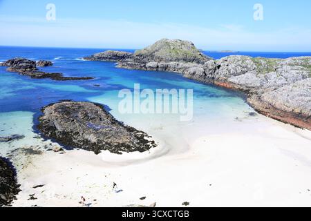 Splendido e tranquillo porto Ban sull'isola di Iona, Ebridi interne, Scozia Regno Unito Foto Stock