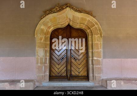 Hortezuela de Océn, la Virgen de Océn hermitage. Portale. Guadalajara, Castilla-la Mancha, Spagna. Foto Stock