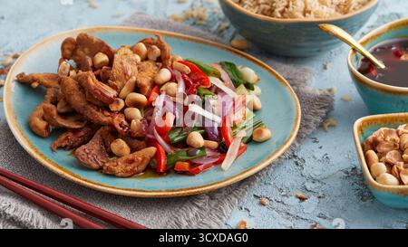 Funghi di ostriche Kung Pao Foto Stock