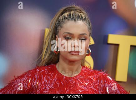 Londra, Regno Unito. 14 ottobre 2025. Andra Day partecipa alla premiere 'Is This Thing On?' UK al 69° BFI London Film Festival alla Royal Festival Hall. Credito: SOPA Images Limited/Alamy Live News Foto Stock