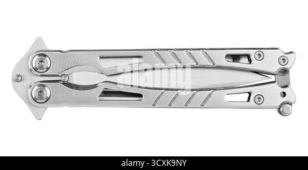 Lama a farfalla isolata su sfondo bianco. Foto Stock