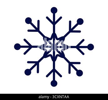 Elegante design con fiocco di neve per decorazioni invernali e natalizie Illustrazione Vettoriale