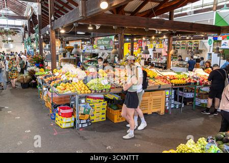 Sabato mattina ai Fremantle Markets (costruito nel 1897) a Fremantle 6160 (Walyalup) vicino a Perth, Australia Occidentale, WA, Australia Foto Stock