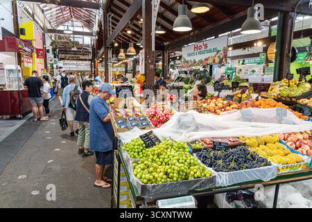 Sabato mattina ai Fremantle Markets (costruito nel 1897) a Fremantle 6160 (Walyalup) vicino a Perth, Australia Occidentale, WA, Australia Foto Stock