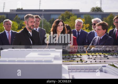 Madrid, Spagna. 16 ottobre 2025. Díaz AYUSO VISITA EL INICIO DE LAS OBRAS DE LA CIUDAD DE LA JUSTICIA DE MADRID Isabel Diaz Ayuso partecipa all'inizio dei lavori di costruzione della città di giustizia a Madrid giovedì 16 ottobre 2025. Crediti: CORDON PRESS/Alamy Live News Foto Stock