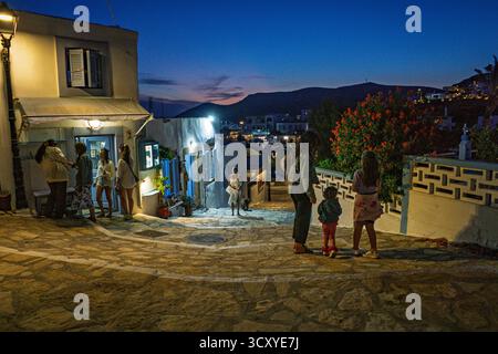 Lipsi di notte Foto Stock
