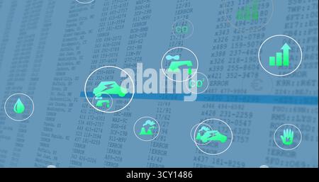 Visualizzazione dell'icona circolare dell'auto elettrica collegata con una linea blu sul cruscotto, che mostra i codici di errore Foto Stock