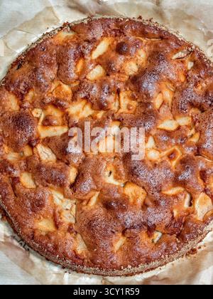 Torta di mele fatta in casa Golden Brown appena sfornata Foto Stock