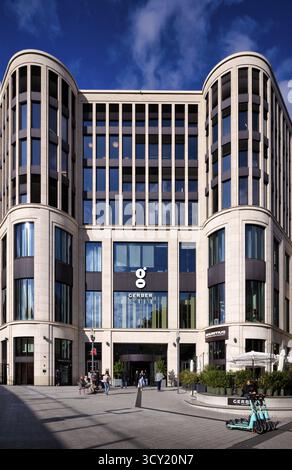 Vista esterna del centro commerciale Das Gerber, Logo, Stoccarda, Baden-Wuerttemberg, Germania Foto Stock