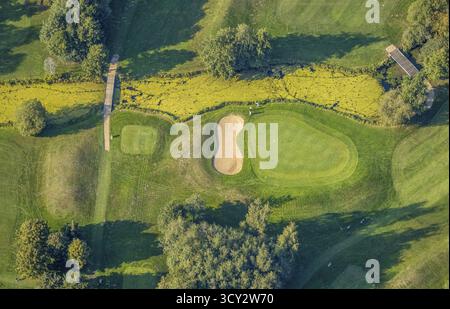 Vista aerea, campo da golf, Golfclub Lippstadt, Lippstadt, quartiere Soest, Renania settentrionale-Vestfalia, Germania Foto Stock