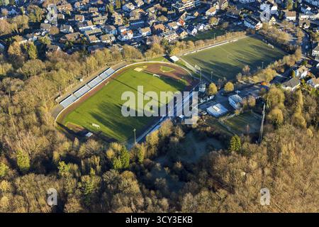 Foto aeree, Bremenstadion, impianto sportivo Bremenplatz, Milspe, Ennepetal, regione della Ruhr, Renania settentrionale-Vestfalia, Germania, Germania, Germania, Europa, campo da calcio, f Foto Stock