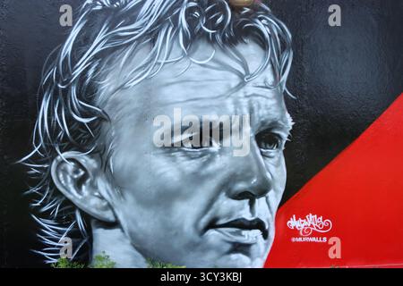 Dirk Kuyt Painting Liverpool FC Foto Stock