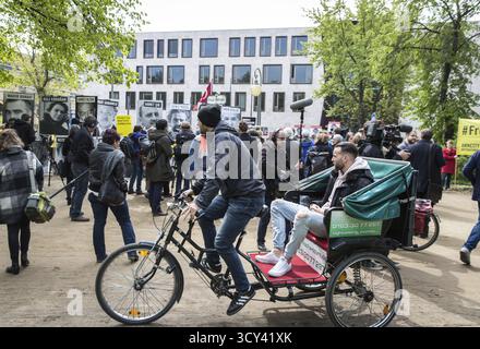 DEU Germany Germany Germany Berlin protesta organizzata da Reporters Without Borders e Amnesty International in occasione della giornata internazionale della libertà di stampa. Loro prota' Foto Stock
