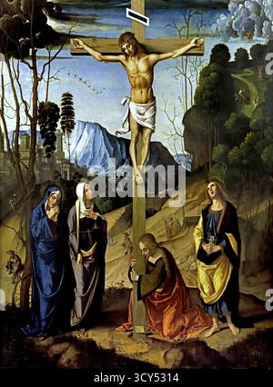 Crocifissione 1500 Marco Palmezzano 1459-1539 Italia Italiano Foto Stock