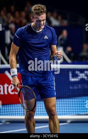 Bruxelles, Belgio. 17 ottobre 2025. Jiri Lehecka ceco nella foto durante l'European Open ATP Tennis Tournament a Bruxelles, venerdì 17 ottobre 2025. L'edizione di quest'anno del torneo si svolgerà dal 12 al 19 ottobre 2025. BELGA FOTO DAVID PINTENS credito: Belga News Agency/Alamy Live News Foto Stock
