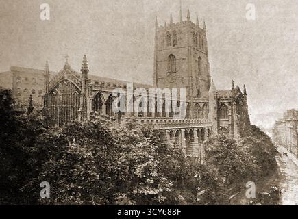 St Mary's Church, Nottingham nel 1897. A volte è conosciuta come St Mary's in the Lace Market Foto Stock