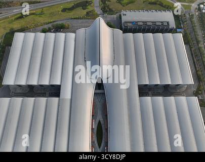 Fotografia aerea del Centro Internazionale Congressi ed esposizioni di Tanzhou nella città di Beijiao, nel quartiere di Shunde, nella città di Foshan Foto Stock