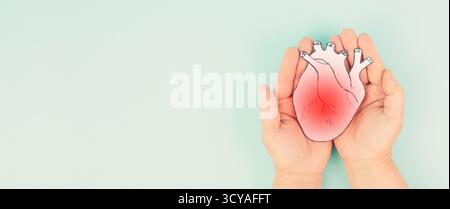 Infarto, malattia della miocardite, infiammazione del muscolo, trombosi e stress cardiaco, frequenza del battito cardiaco Foto Stock