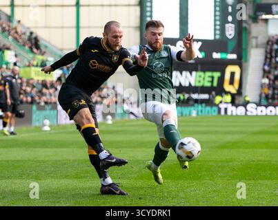 Edimburgo, Regno Unito. 18 ottobre 2025. Scottish Premiership - Hibernian FC vs Livingston FC 18/10/2025 Livingston Forward, Stevie May, mentre l'Hibs affronta Livingston nella prima fase della Scottish Premiership all'Easter Road Stadium, Edimburgo, Regno Unito. Crediti: Ian Jacobs/Alamy Live News Foto Stock