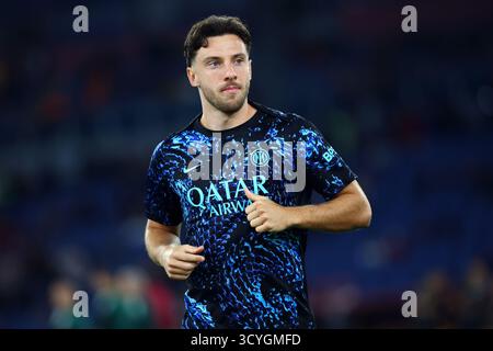 Roma, Italia. 18 ottobre 2025. Carlos Augusto dell'Internazionale durante il campionato italiano di serie A partita di calcio tra AS Roma e FC Internazio Foto Stock