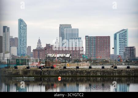 LIVERPOOL, INGHILTERRA - 17 ottobre 2024: Affacciato sulla città dall'Hill Dickinson Stadium Foto Stock