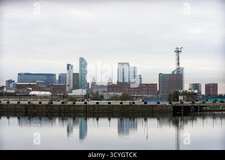 LIVERPOOL, INGHILTERRA - 17 ottobre 2024: Affacciato sulla città dall'Hill Dickinson Stadium Foto Stock