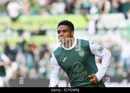 Easter Road Stadium, Edimburgo.Scozia Regno Unito.18 ottobre 25 William Hill Scottish Premiership Match Hibernian vs Livingston crediti: eric mccowat/Alamy Live News Foto Stock