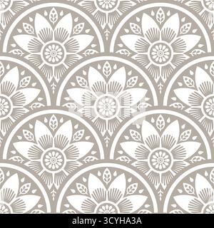 Motivo floreale astratto monocromatico, colori pastello sfumati, illustrazione vettoriale senza cuciture Illustrazione Vettoriale