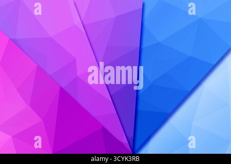 Sfondo a gradiente geometrico astratto con tonalità rosa viola e blu in forme poligonali Foto Stock