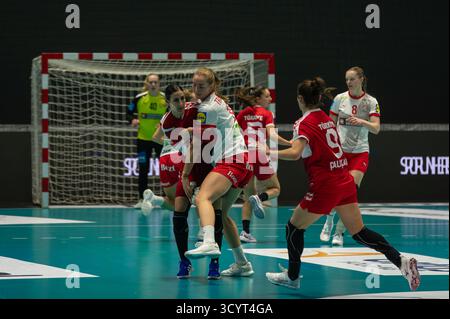 ANKARA, TURCHIA, 19 ottobre 2025; Turchia gioca per la EHF Euro 2026 femminile contro la Danimarca. Foto Stock