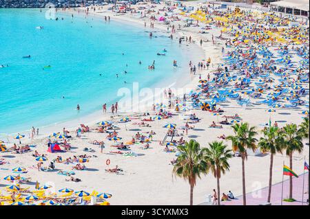 Spiaggia Amadores, Puerto Rico, Gran Canaria Isole Canarie Spagna Foto Stock