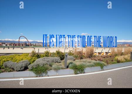 Art sulla vecchia pista di prova. Presso la Pinacoteca Giovanni e Marella Agnelli, museo d'arte moderna presso la vecchia sede della Fiat a Torino, Torino. Foto Stock