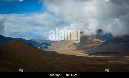 Splendida vista aerea su Blackmount, Glencoe Foto Stock